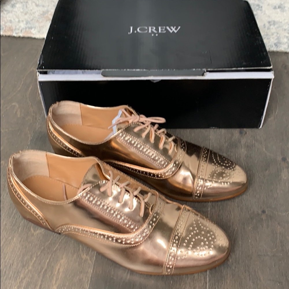 J. Crew Metallic Oxfords